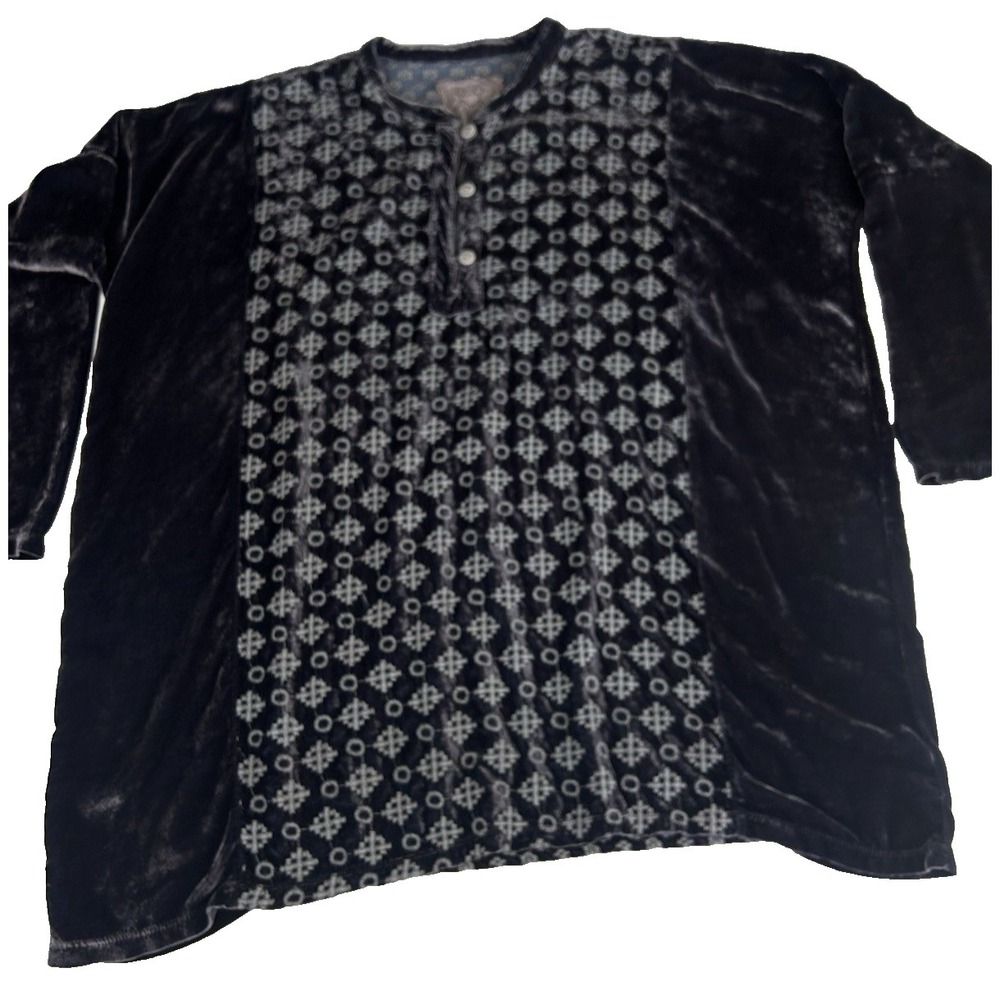Johnny Was Bohemian Velvet Tunic Old Money Artsy Luxury Size XS